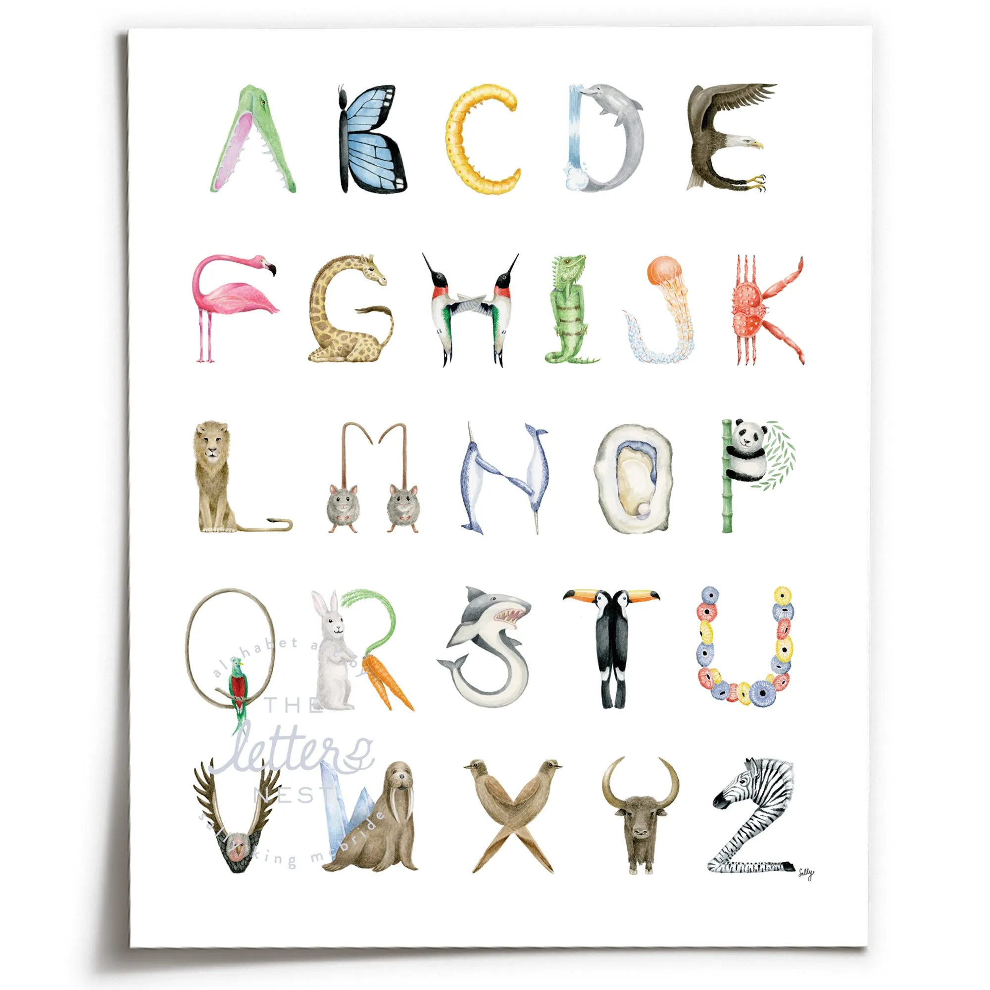 Animal Alphabet Print | Unframed