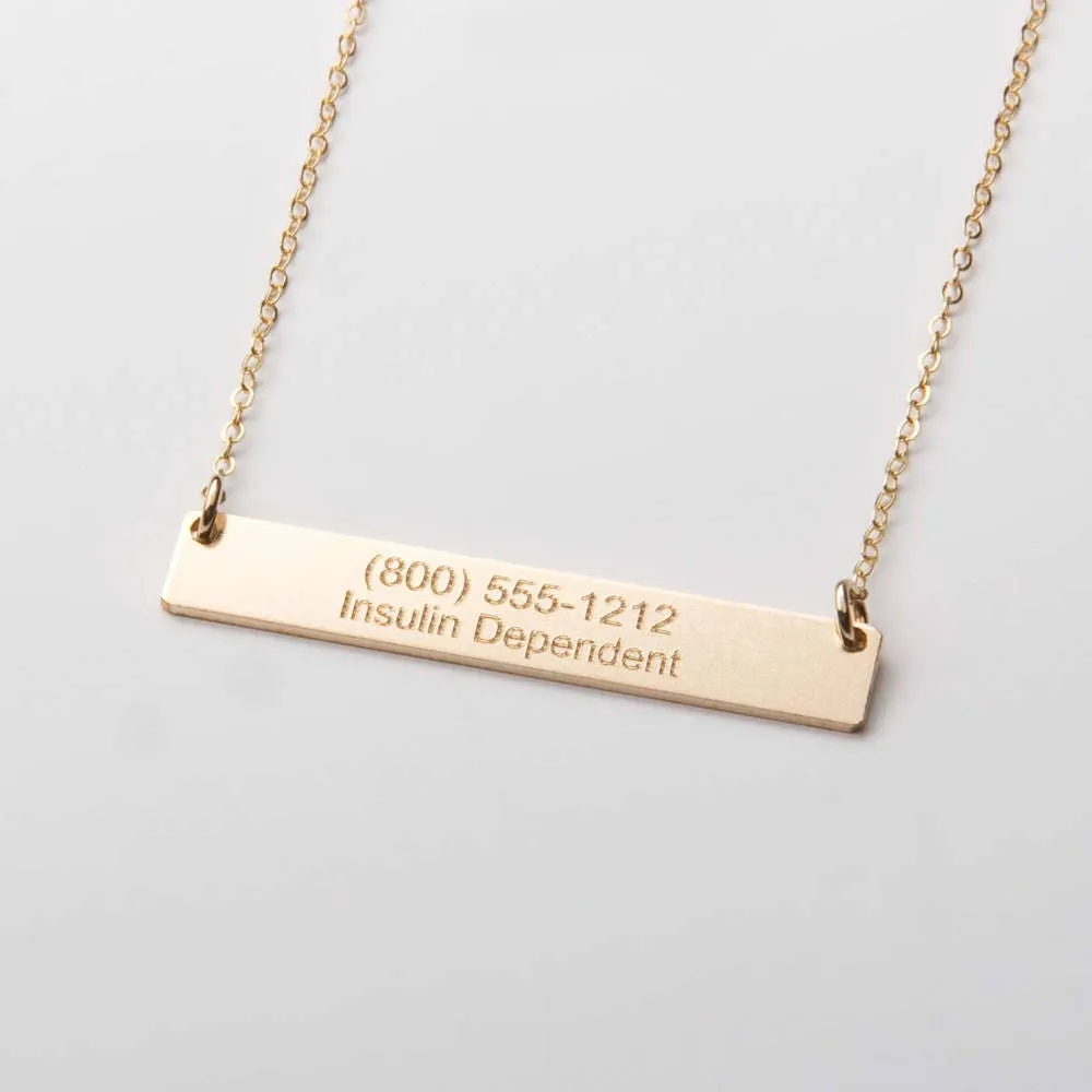 Medical Alert Necklace with an optional Birthstone - CG523N. Starts at