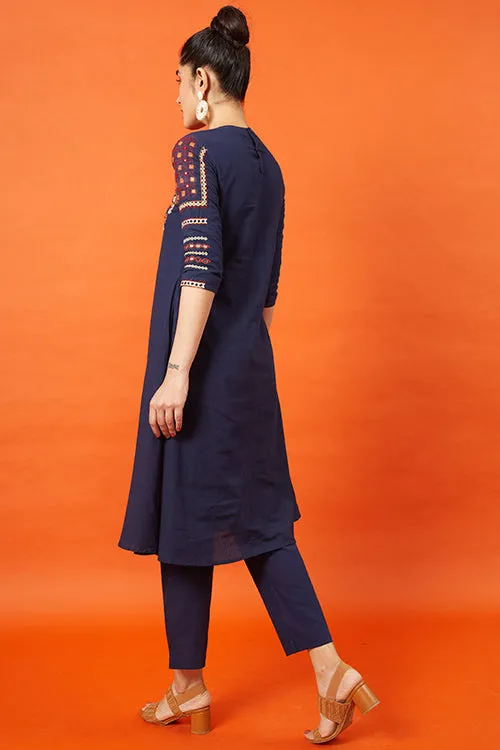Okhai 'Glorious' Kutch Embroidered Kurta Pant Dupatta Set