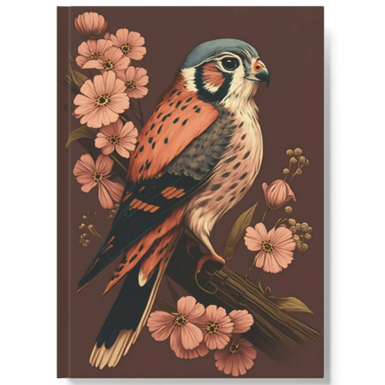Perched American Kestrel Hard Backed Journal
