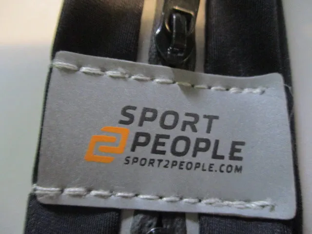 Used Sports People Running Belt w/ 2 Pockets Black Fanny Pack
